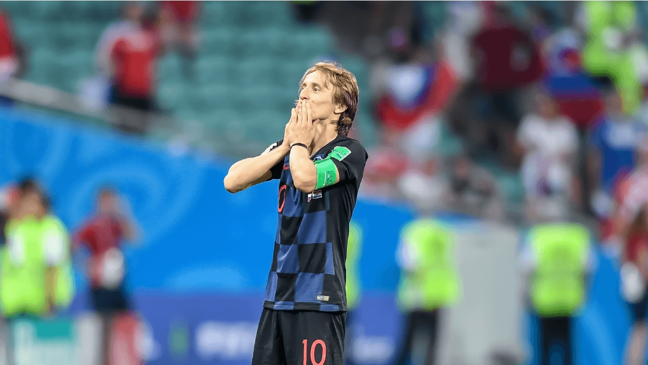 Modric se lamenta despues del partido ante Argentina