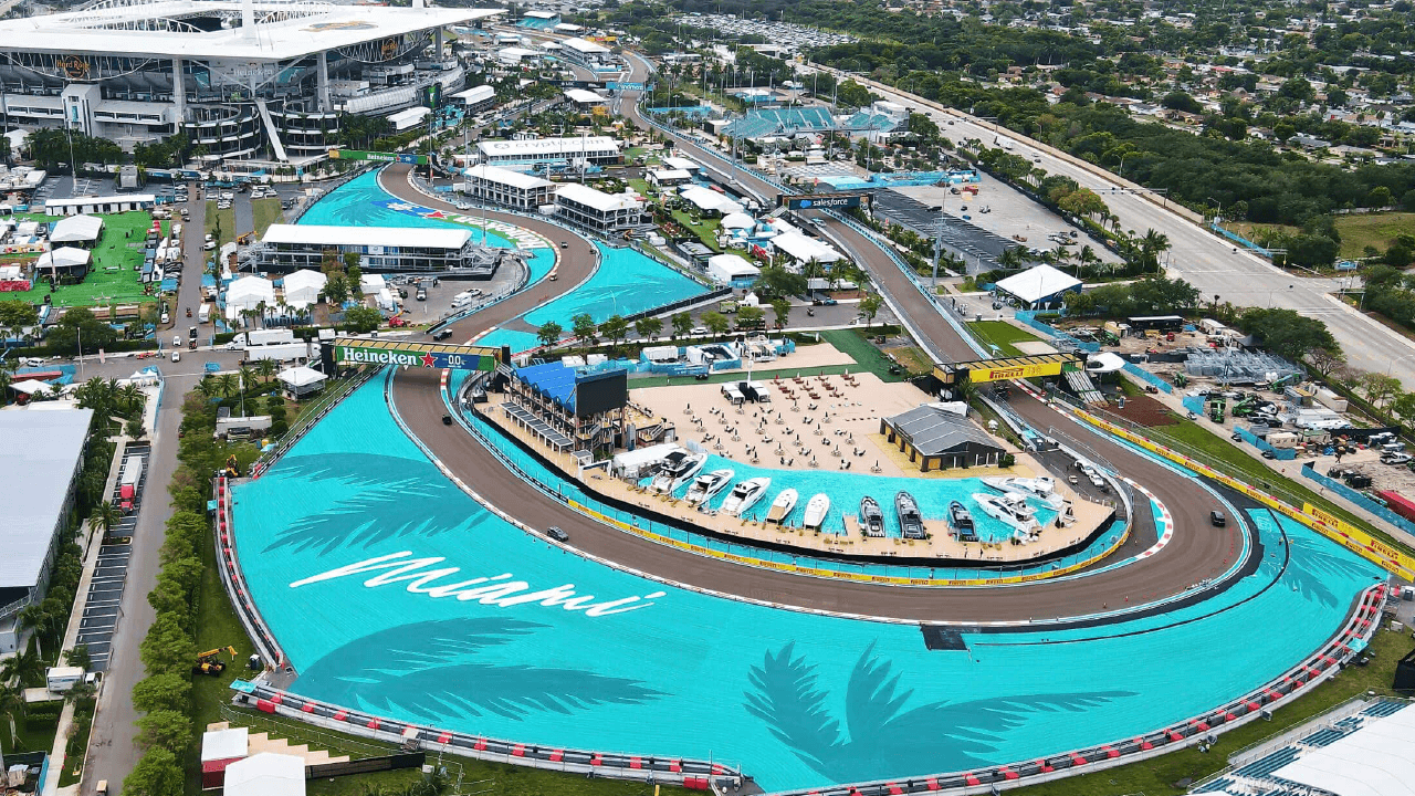 Vista áerea del circuito de Miami