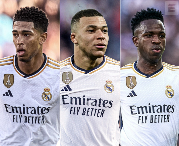 Bellingham, Mbappé y Vinicius Jr