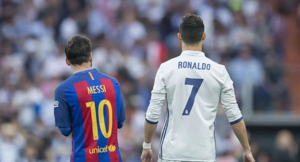 Messi y Ronaldo en el Clásico Español