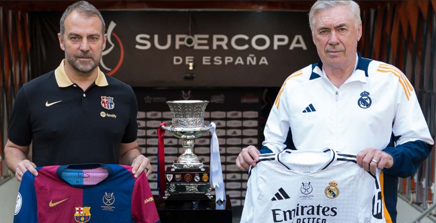 Flick y Ancelotti en la Supercopa