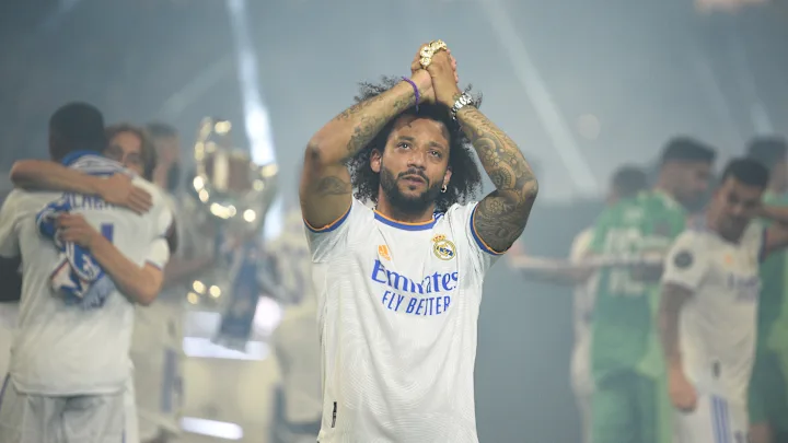 Marcelo con Real Madrid tras ganar la UCL